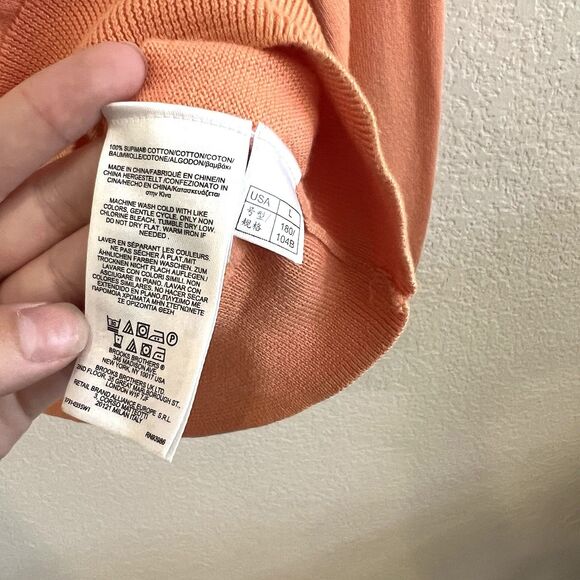 Brooks Brothers Men’s Supima Cotton VNeck Sweater Light Orange Golf Country Club - Picture 7 of 7